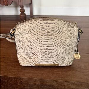 Brahmin Cream Textured Crossbody Bag